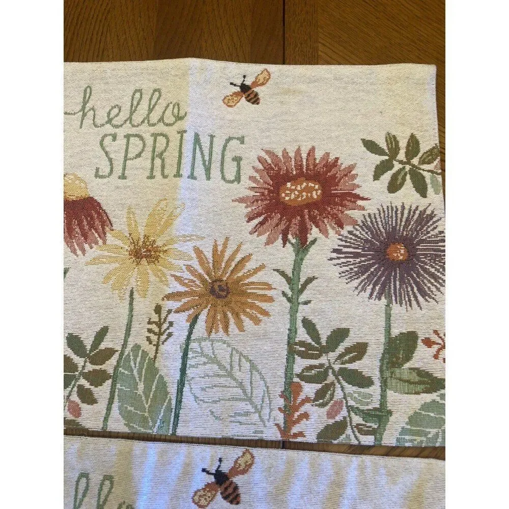 2 Hello Spring Placemats Flowers Bees Lady Bug